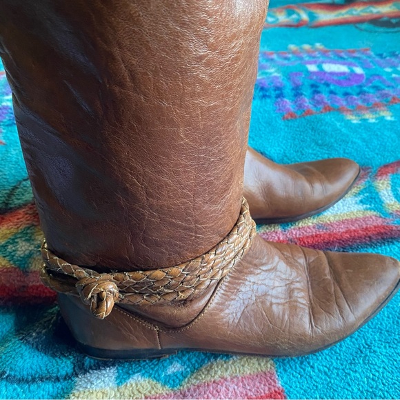 VTG US Polo Assn. Genuine Leather Riding Boots. Size 7. Pull on. Caramel Brown. - Picture 8 of 16
